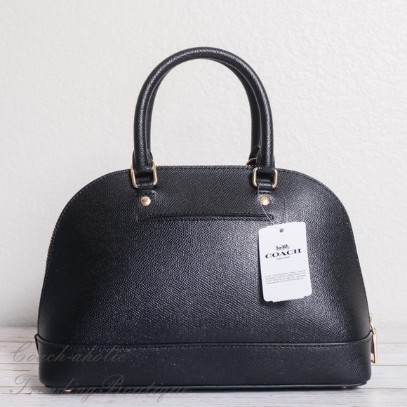 Coach Mini Sierra Crossgrain Leather Satchel Black - Picture 5 of 8